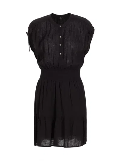 Rails Samina Linen Mini Dress In Black