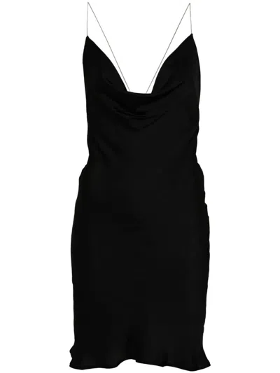 Y/project Cowl-neck Satin Slip Dress In Black