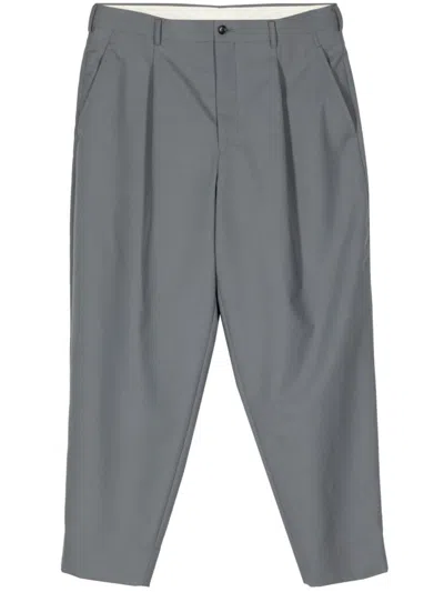 Comme Des Garçons Homme Deux Pleated Wool Tailored Trousers In Grey