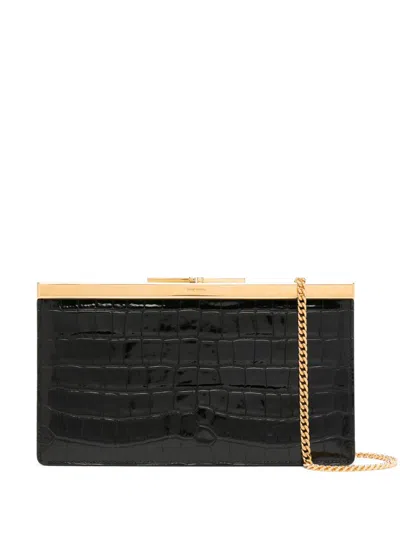 Tom Ford Clutch In Kroko-optik In Black