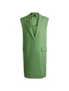 Hugo Boss Sleeveless Jacket With Concealed Closure And Signature Lining In Light Green