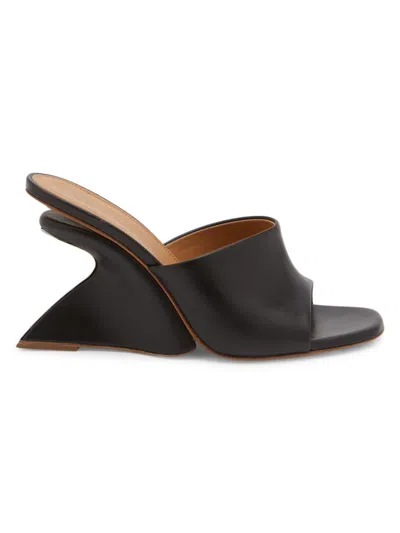 Off-white Women's Jug Leather Wedge Mules In Black