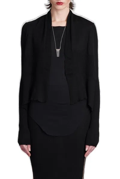 Rick Owens Open Front Knitted Cardigan In Black