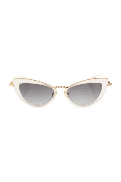 Valentino Garavani Logo Sunglasses In Gold