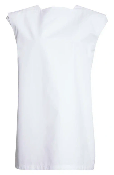 Jil Sander Cotton Shoulder-pad Top In Optic White