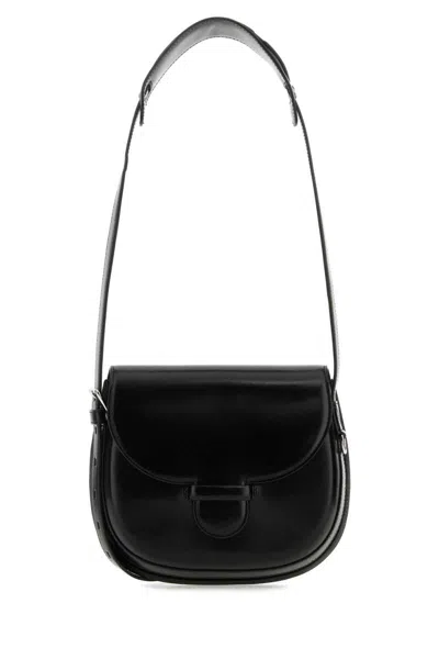 Lemaire Cartridge Leather Shoulder Bag In Black