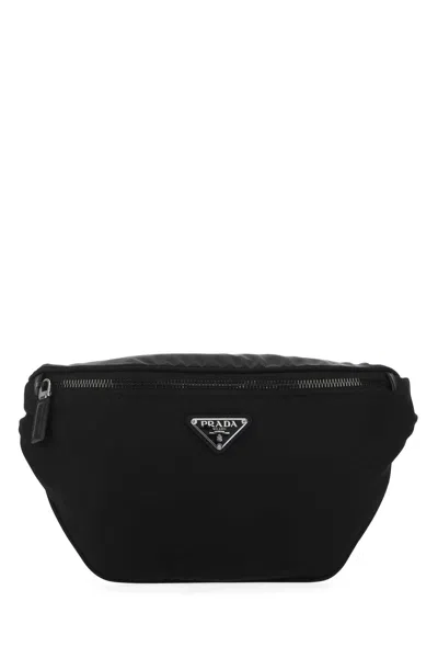 Prada Black Fabric Belt Bag In F0002