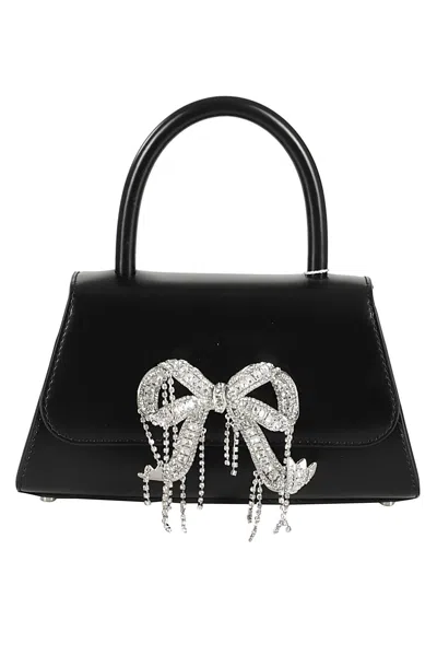 Self-portrait Black Leather Mini Bow Bag