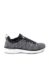 Apl Athletic Propulsion Labs Techloom Phantom Knit Mesh Sneakers In Black & White & Melange