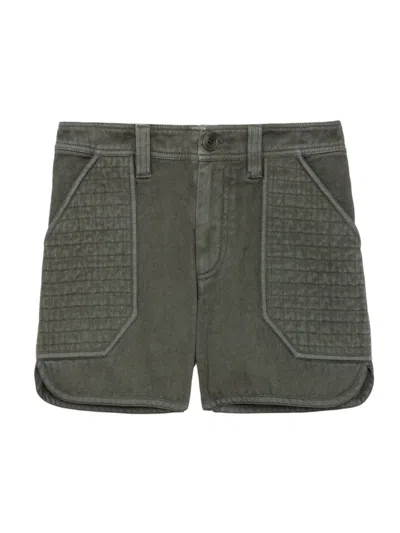 Zadig & Voltaire Women's Cotton Twill Patch-pocket Shorts In Khaki