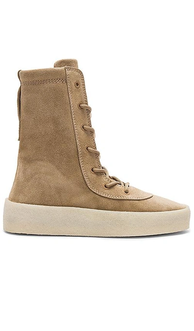 Yeezy Crepe-sole Lace-up Suede Boots In Brown