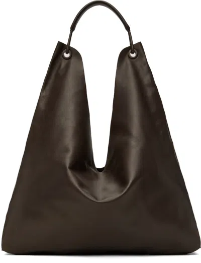 The Row Bindle 3 Large Hobo Bag In Dark Brown/blk
