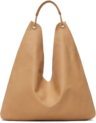 The Row Bindle Leather Tote Bag In Cream Blk