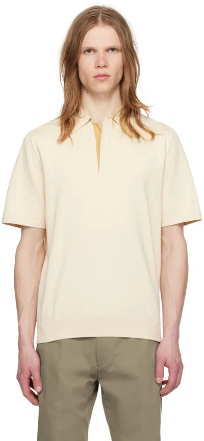 Paul Smith Logo-embroidered Organic Cotton Polo Shirt In Neutrals