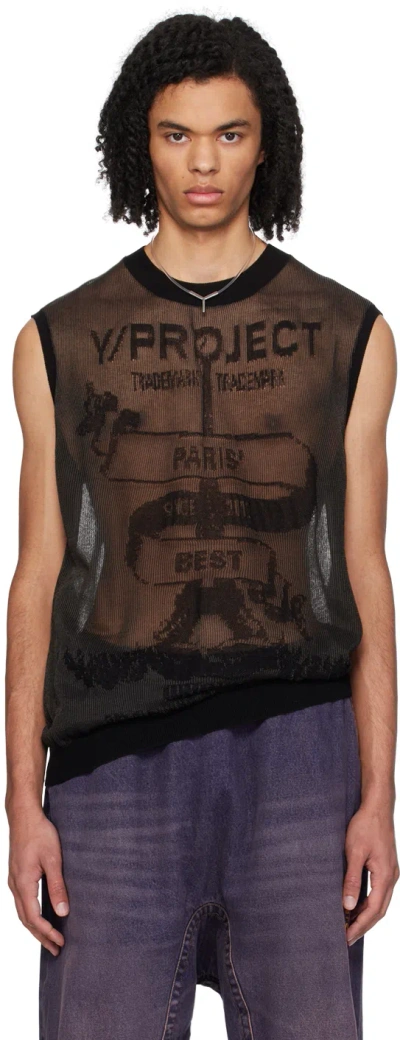 Y/project Black Jacquard Tank Top