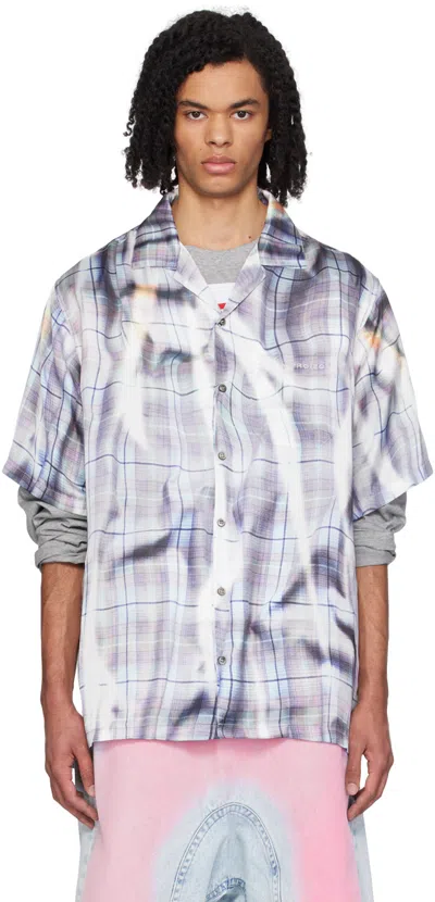 Y/project Check Print Oversized Shirt In Multicolor