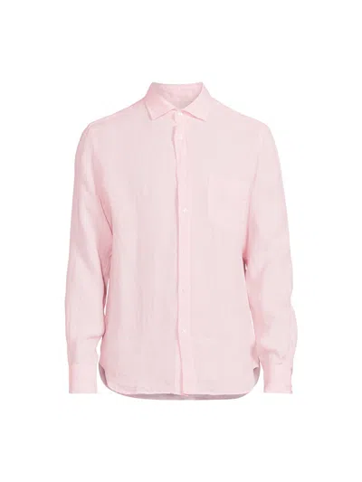 Hartford Paul Pat Linen Shirt In Pink