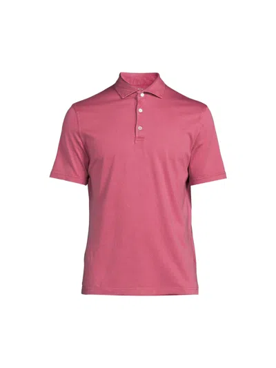 Fedeli Men's Zero Polo T-shirt White In Pink
