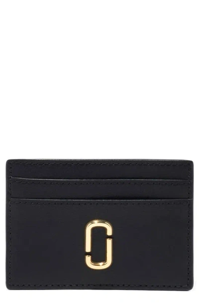 Marc Jacobs The J Marc Leather Card Case In Black/gold
