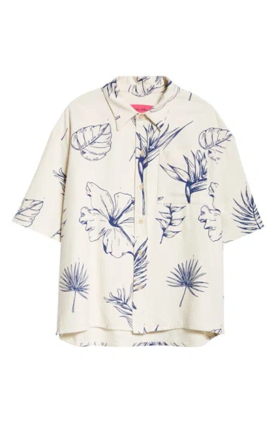 The Elder Statesman Floral-print Cotton And Silk-blend Twill Shirt In Neutrals