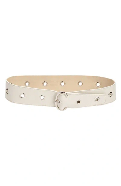 Paloma Wool Gilda Eyelet Leather Belt In Off-white