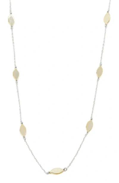 Argento Vivo Sterling Silver Organic-shape Station Necklace In Gold/ Silver
