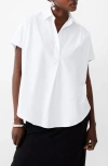French Connection Rhodes Womens Collared Sheer Henley In White