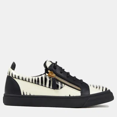 Pre-owned Giuseppe Zanotti Pvc And Leather Trainers Size 38 In Black