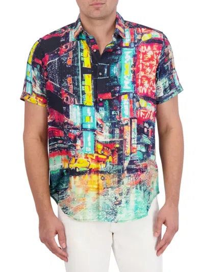 Robert Graham Men's Boreal Graphic Button-front Shirt In Multi