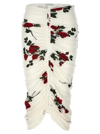Magda Butrym Floral Print Skirt In White