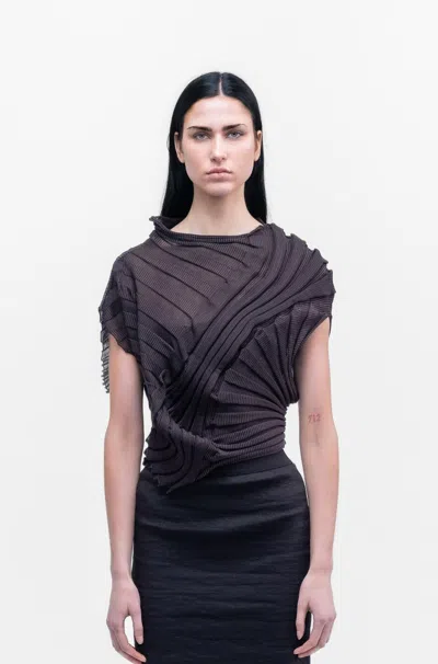 Issey Miyake Sheer Moving Knit Top In One Size