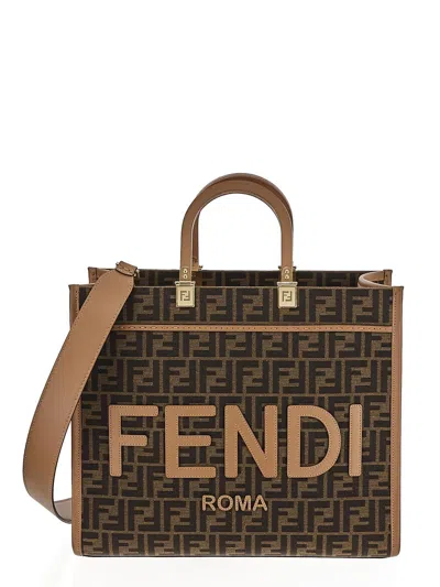 Fendi Medium Sunshine Shopper Bag In Brown