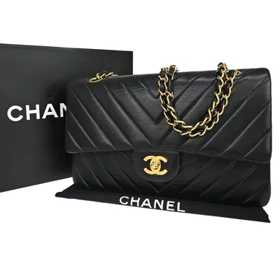 Pre-owned Chanel Wild Stitch Black Leather Shoulder Bag ()