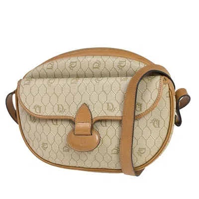 Dior Honeycomb Beige Canvas Shoulder Bag () In Brown