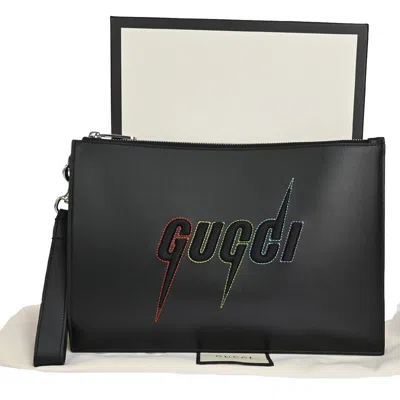 Gucci -- Black Leather Clutch Bag ()