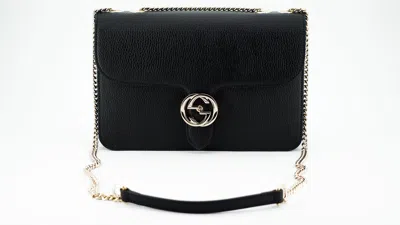 Gucci Elegant Calf Leather Shoulder Women's Bag In Black