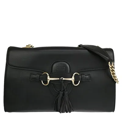 Gucci Emily Black Leather Shoulder Bag ()