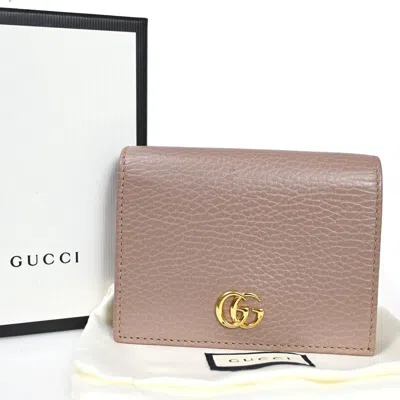 Gucci Marmont Beige Leather Wallet  () In Black