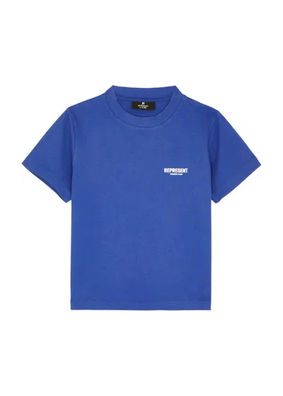 Represent Boys Cobalt Kids Logo-print Short-sleeve Cotton-jersey T-shirt 4-6 Years In Blue