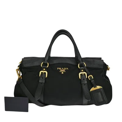 Prada Tessuto Black Synthetic Shopper Bag () In Brown