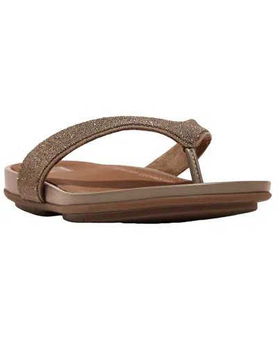 Fitflop Gracie Leather-trim Sandal In Grey