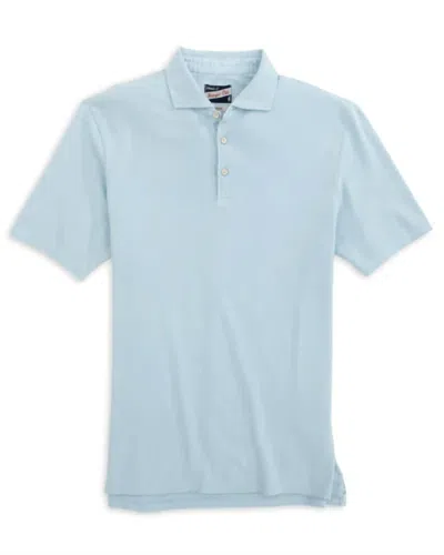 Johnnie-o Huron Heathered Polo In Gulf Blue In Multi