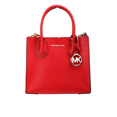 Michael Kors Mercer Medium Bright Pebble Leather Messenger Crossbody Women's Bag In Multi