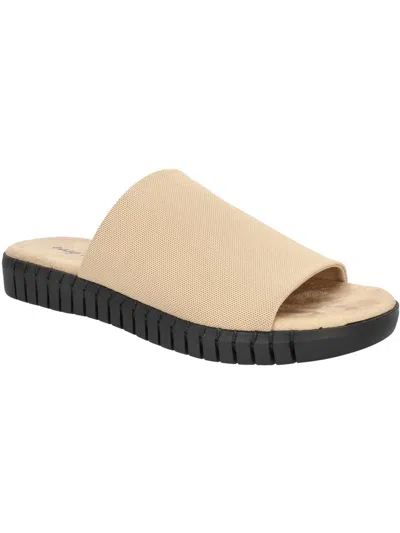 Easy Street Akeyla Womens Stretch Comfort Insole Slide Sandals In Beige