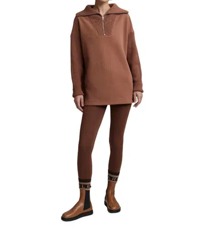 Varley Owens Half-zip Sweater In Brown