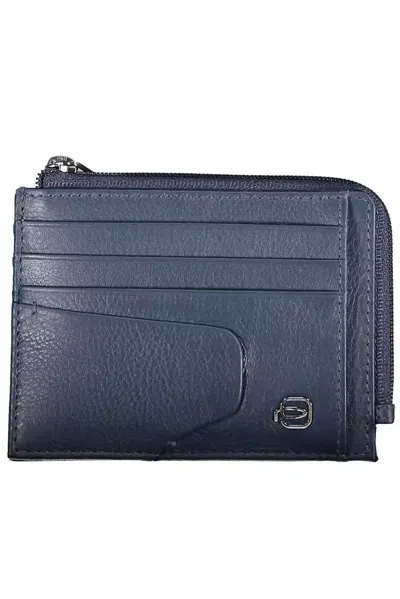 Piquadro Leather Men's Wallet In Blue