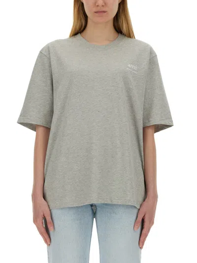 Ami Alexandre Mattiussi Ami Paris T-shirt With Logo Unisex In Grey