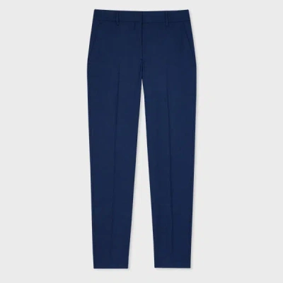 Paul Smith A Suit To Travel In - Women's Dark Blue Wool Tapered-fit Trousers