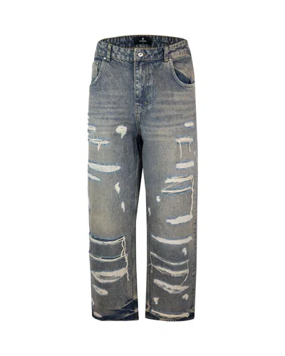 Represent Clothing Jeans 3d Double Destroyer Baggy In 25bluecream