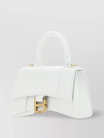 Balenciaga White Leather Xs Hourglass Handbag   Nd  Donna Tu